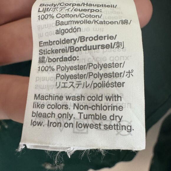 J CREW Slim Perfect Shirt Dog Embroidery Green Women’s 12 Slim Button Up Cotton - Picture 7 of 10